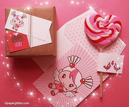 Paper Glitter Valentine Printables