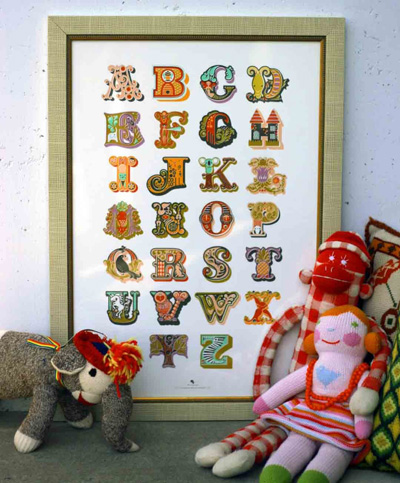 Jeanie Nelson Paper Nut Decorative Alphabet Print