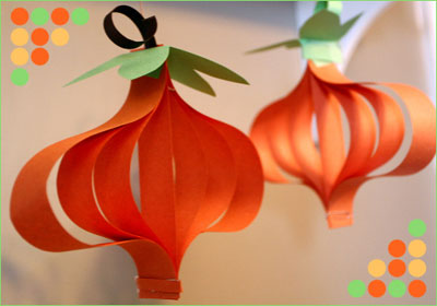 Paper Pumpkin Ornaments