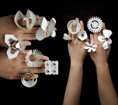 Laser Cut Paper Flower Rings