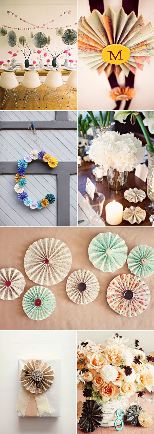 I love seeing the rosettes incorporated into everything from wedding decor