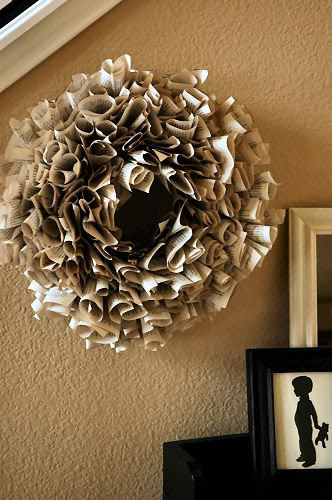 Book Page Wreath