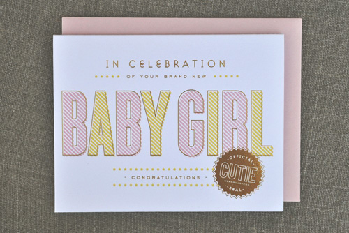 Letterpress Baby Congratulations Cards by The Social Type