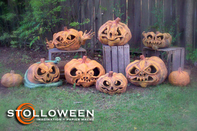 Stolloween Papier Mache Pumpkins