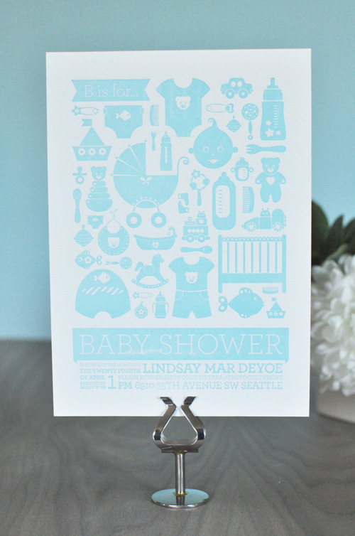 Letterpress Baby Shower Invitations