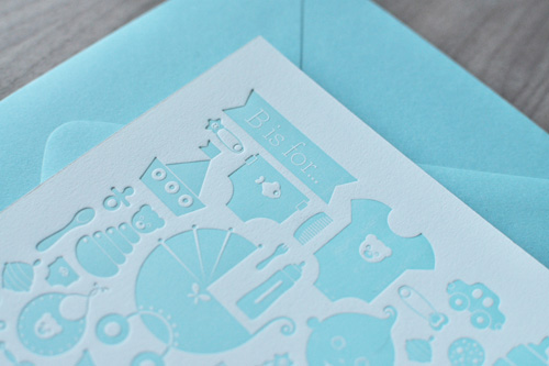 Letterpress Baby Shower Invitations