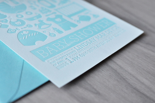 Letterpress Baby Shower Invitations