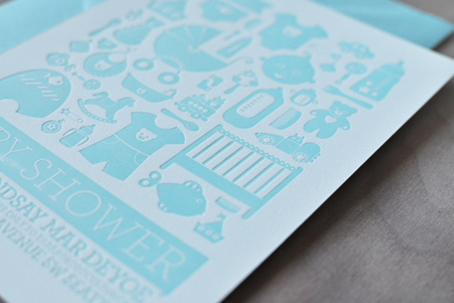 Letterpress Baby Shower Invitations