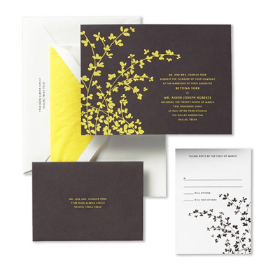 Yellow wedding invitations cheap