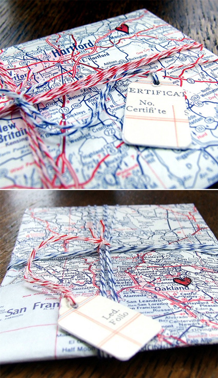 Map Paper Gift Wrap Idea