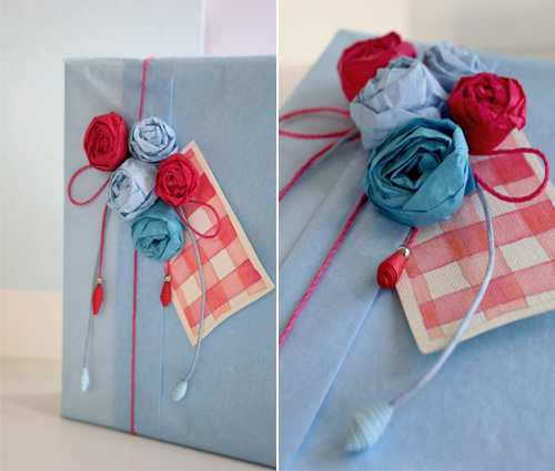 Tissue Paper Rose Gift Wrap