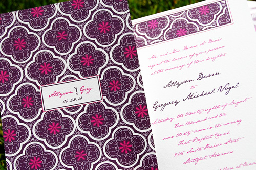 Wiley Valentine Aubergine & Fuchsia Wedding Invitations